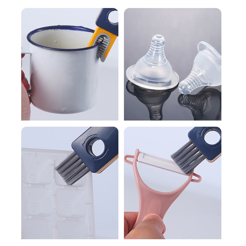 Tumbler lid gap cleaner brushes for gaskets and straw seals