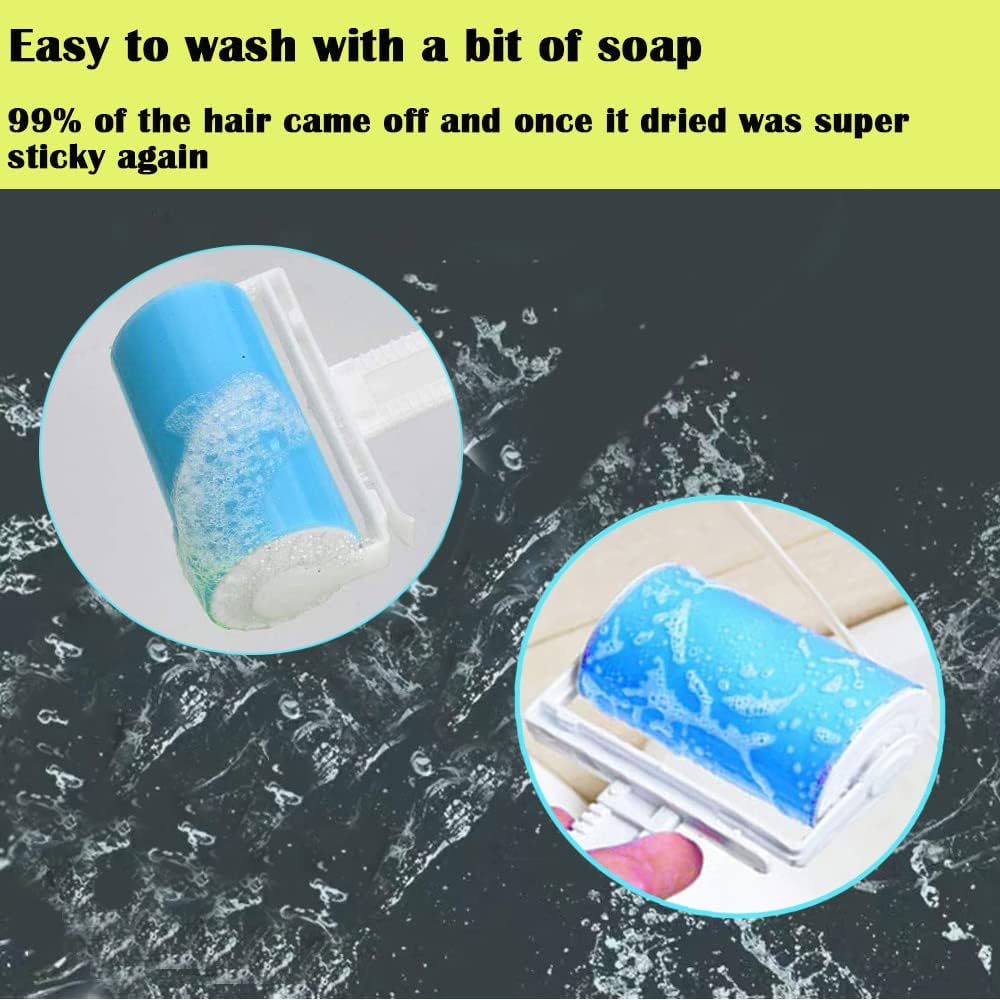 Reusable pet hair remover roller for couches and clothes