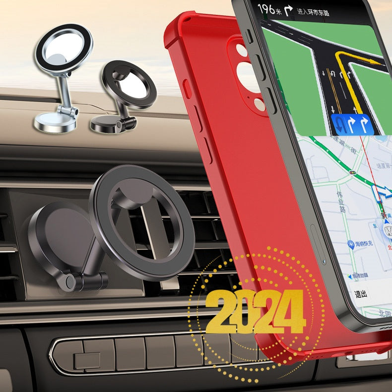 Magnetic Car Phone Mount – Fold-Flat Dashboard Hold