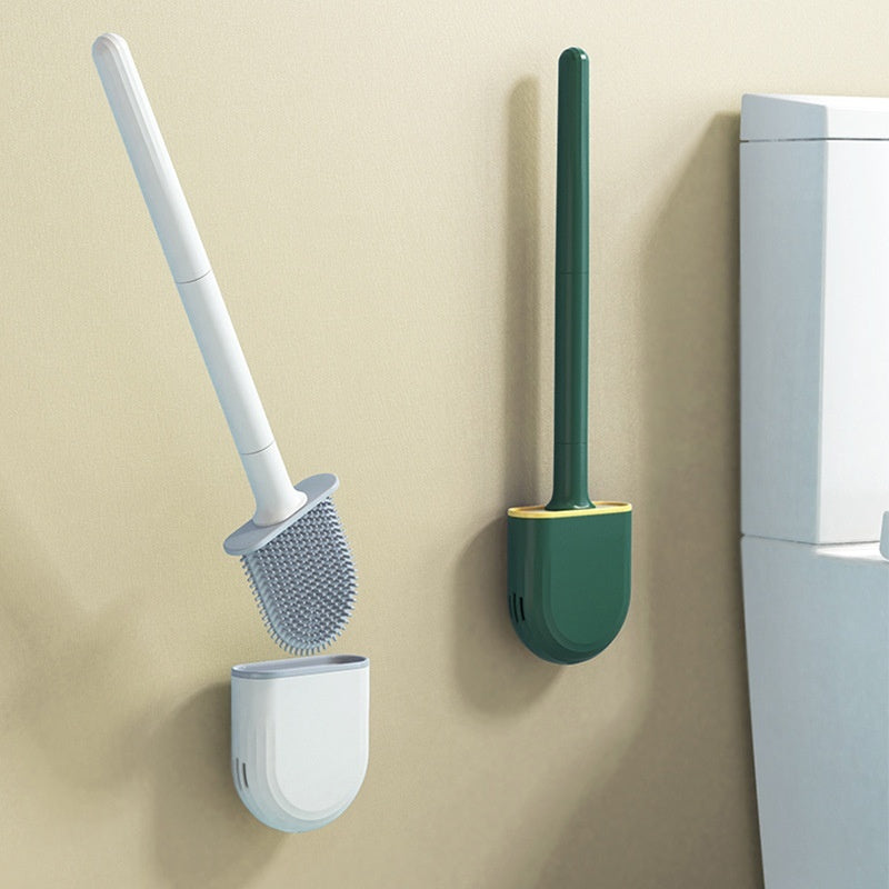 Wall-Mount Silicone Toilet Brush – Draining Holder — product photo 1
