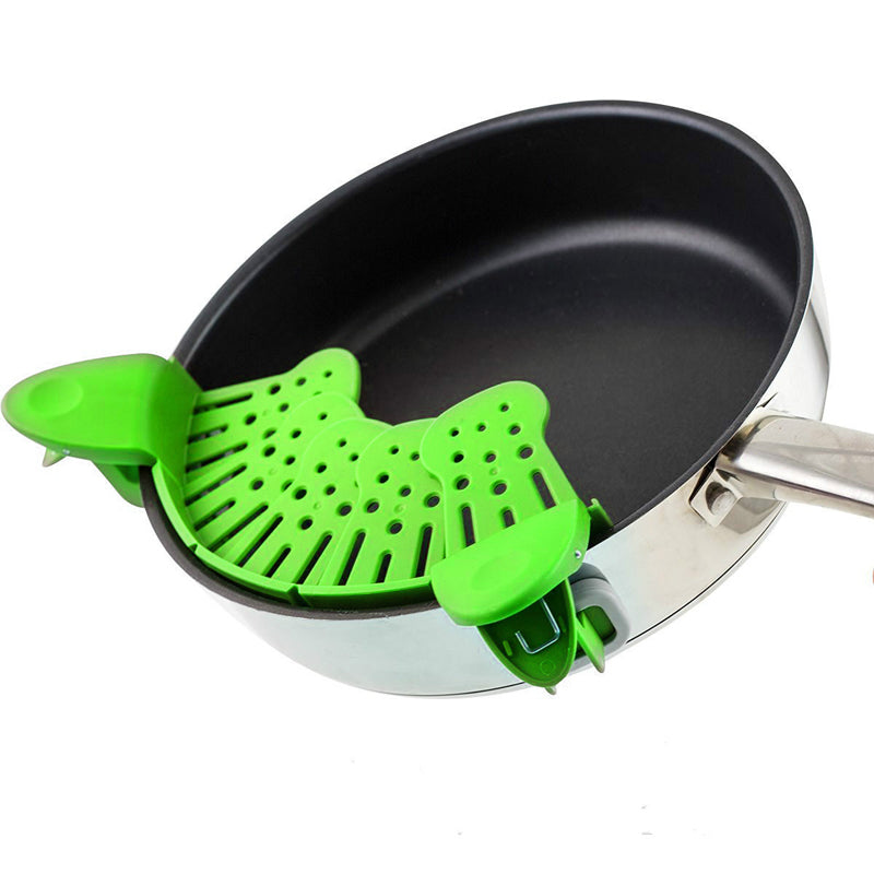 Clip-On Pot Strainer – One-Hand Pasta Drain — product photo 6