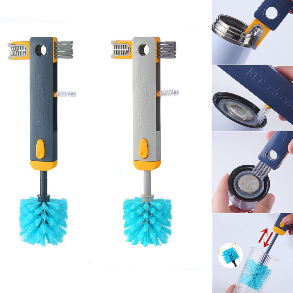 Tumbler lid gap cleaner brushes for gaskets and straw seals