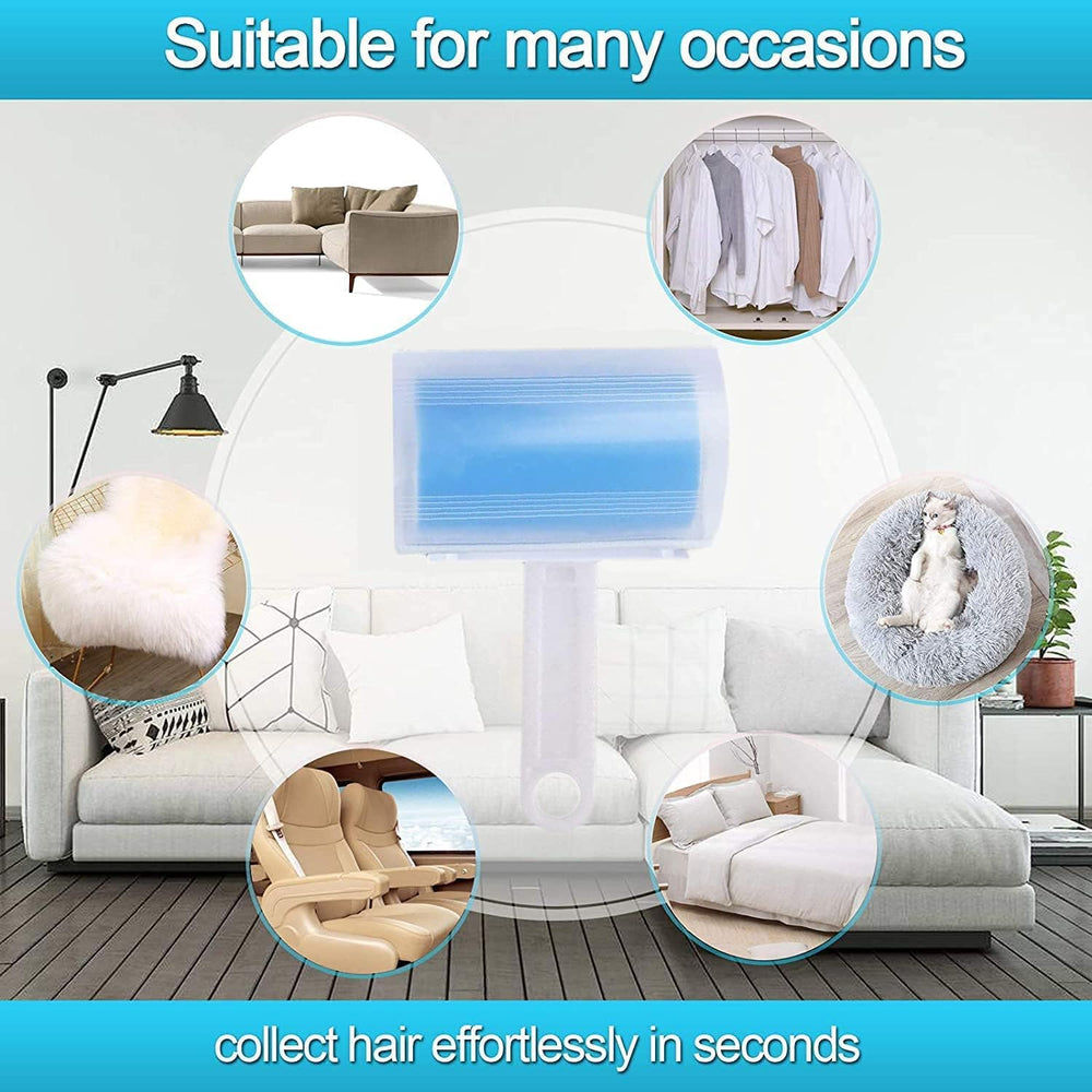 Reusable pet hair remover roller for couches and clothes