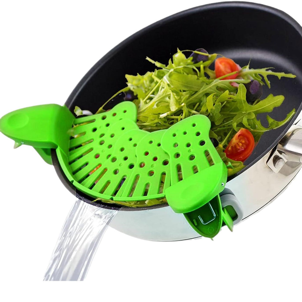 Clip-On Pot Strainer – One-Hand Pasta Drain — product photo 7