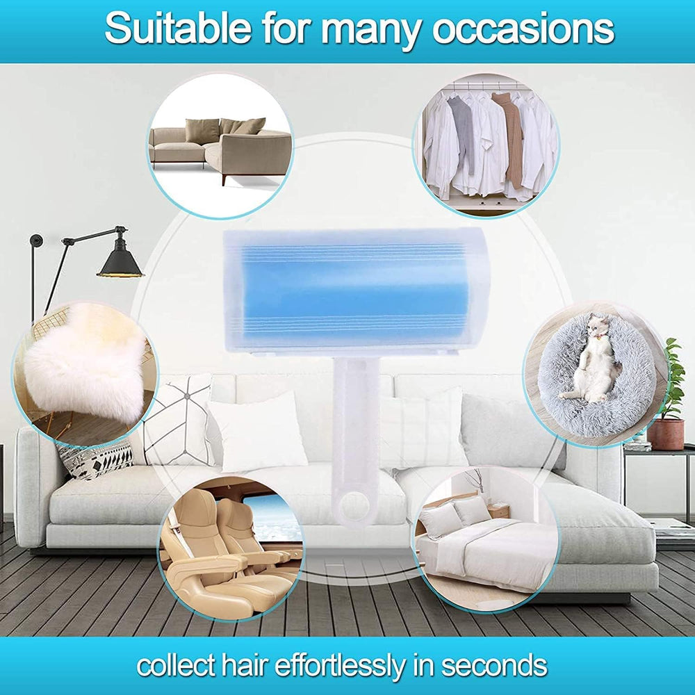 Reusable pet hair remover roller for couches and clothes