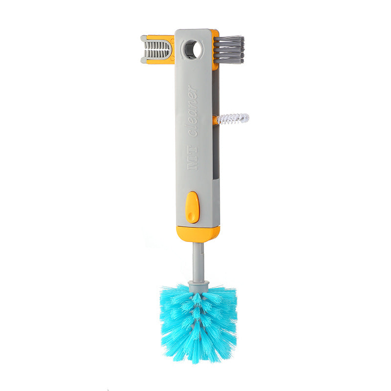Tumbler lid gap cleaner brushes for gaskets and straw seals