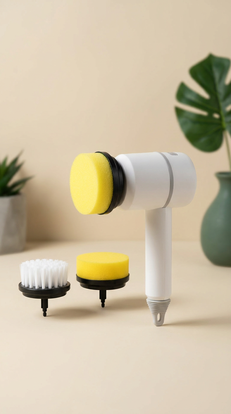 Cordless three-head scrubber ecommerce hero