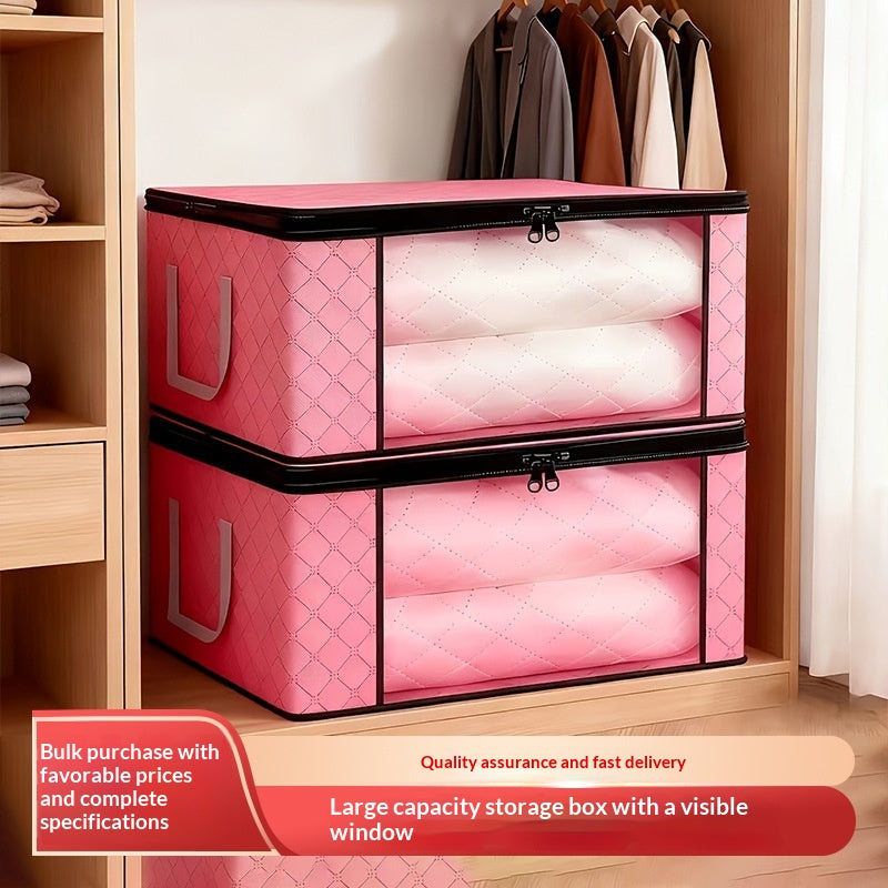 Clear window storage box showing contents
