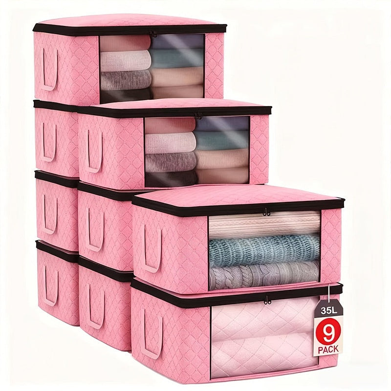 Foldable storage box collapsed and expanded